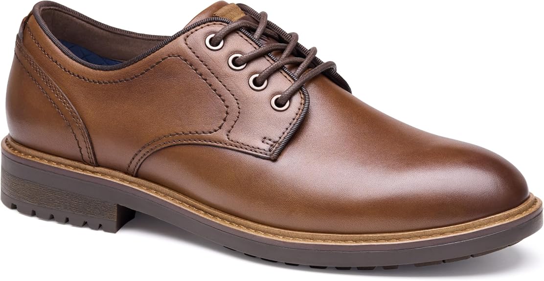Johnston &amp; Murphy Men's Simon Plain Toe, Cognac Leather, 8 M