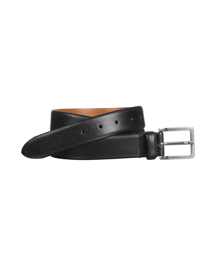 Johnston & Murphy Feather-Edge Italian Leather Belt màu đen