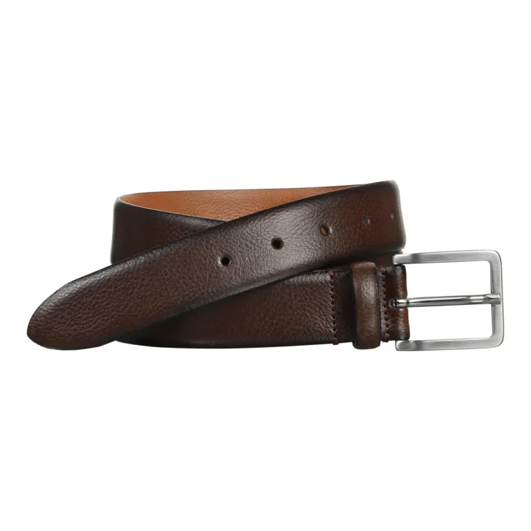 Johnston & Murphy Feather-Edge Italian Leather Belt màu Brown