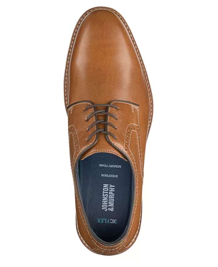 Giày da nam business casual Johnston & Murphy XC Flex Raleigh Plain Toe Tan
