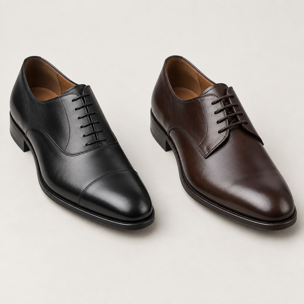 So sánh giày Oxford dây buộc kín và Derby dây buộc mở